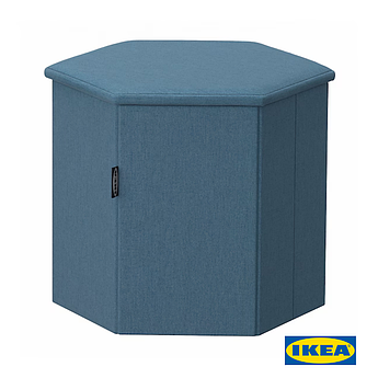 Пуф з ящиком IKEA KJUGE Синій 205.655.21