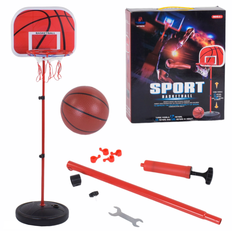 Баскетбольне кільце на стійці, висота 150-170см, м'яч, насос у комплекті. MR 1183