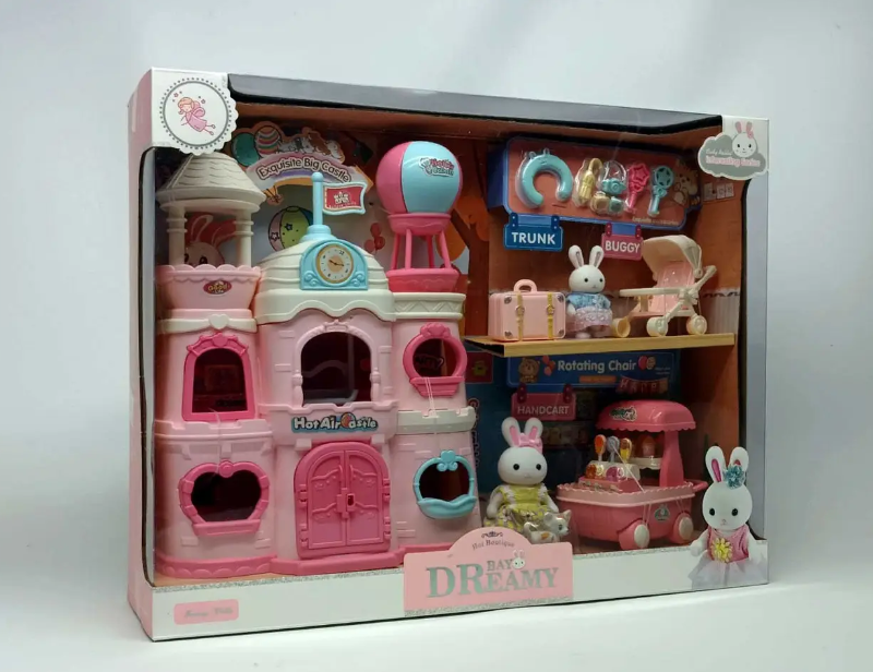 Замок-будинок із флоксовими зайчиками та візком солодощів. 6694