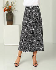 Спідниця літня жіноча трапеція "Альбіна" в чорно-білому кольорі із софтової тканини розміри від 44 до 52, фото 5