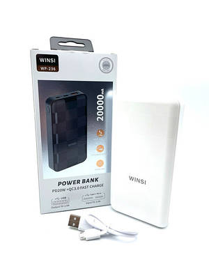 Портативний акумулятор повербанк Power bank Winsi WP236 20000 mAh PD20WQC Fast Charge 207667