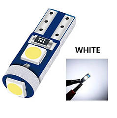 Світлодіодна лампа T5 LED W3W 3 SMD 3030 для приладової панелі Біла