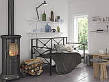 Ліжко односпальне диван Тарс з металу в стилі лофт. Дивани ліжка в спальню та вітальню металеві, фото 2