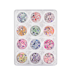 Набір блискіток для декору нігтів 12 кольорів в упаковці (GC-30)