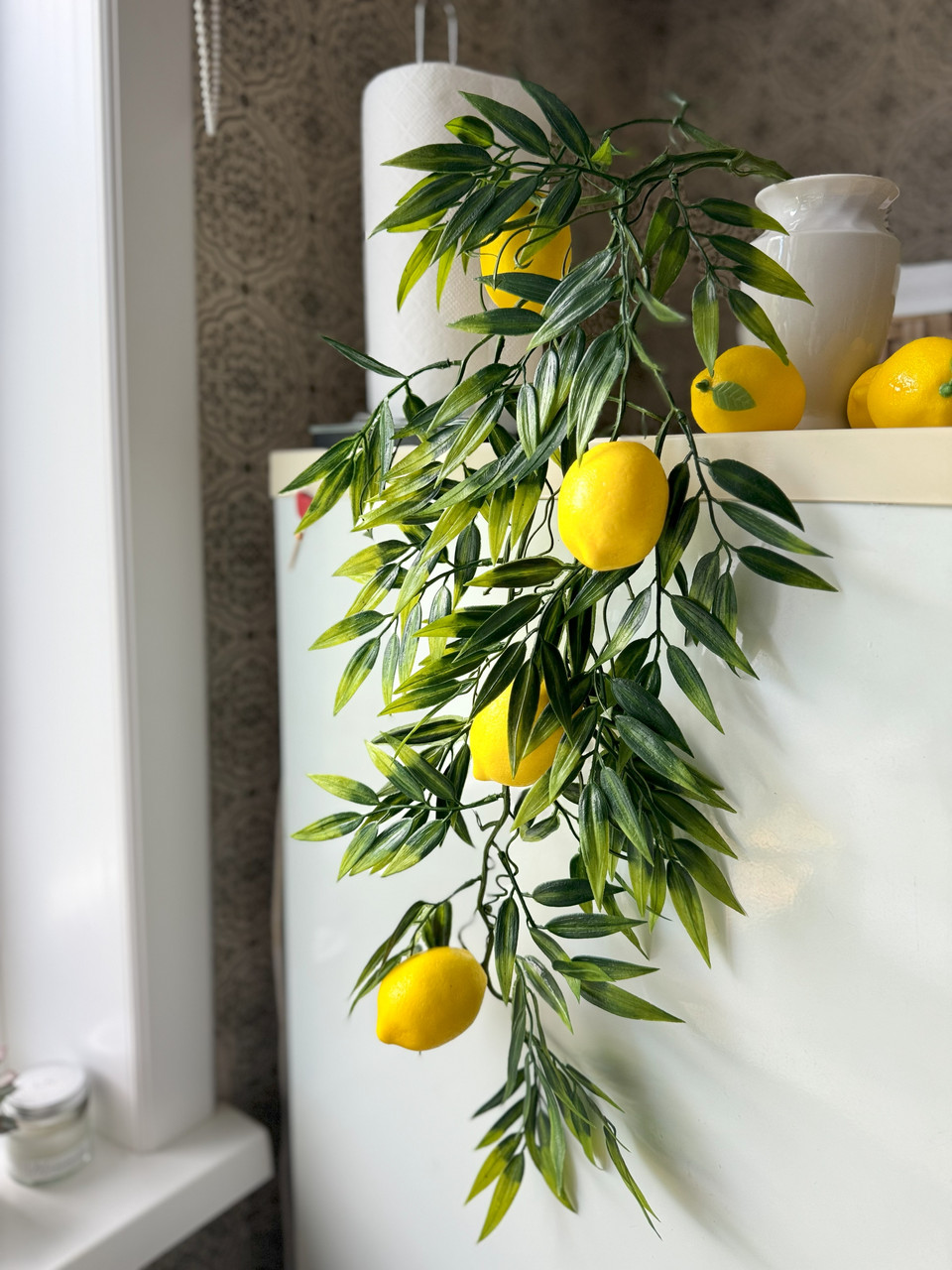 Декоративна гілка з лимонами (80 см) — стильне рішення для інтер’єру й флористики, фото 1