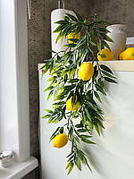 Декоративная ветка с лимонами (80 см) стильный акцент для вашего интерьера