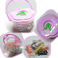 Моделін в відрі / 18 кольорів / маса для ліплення (пластилін-тісто) / №2013 - бузковий