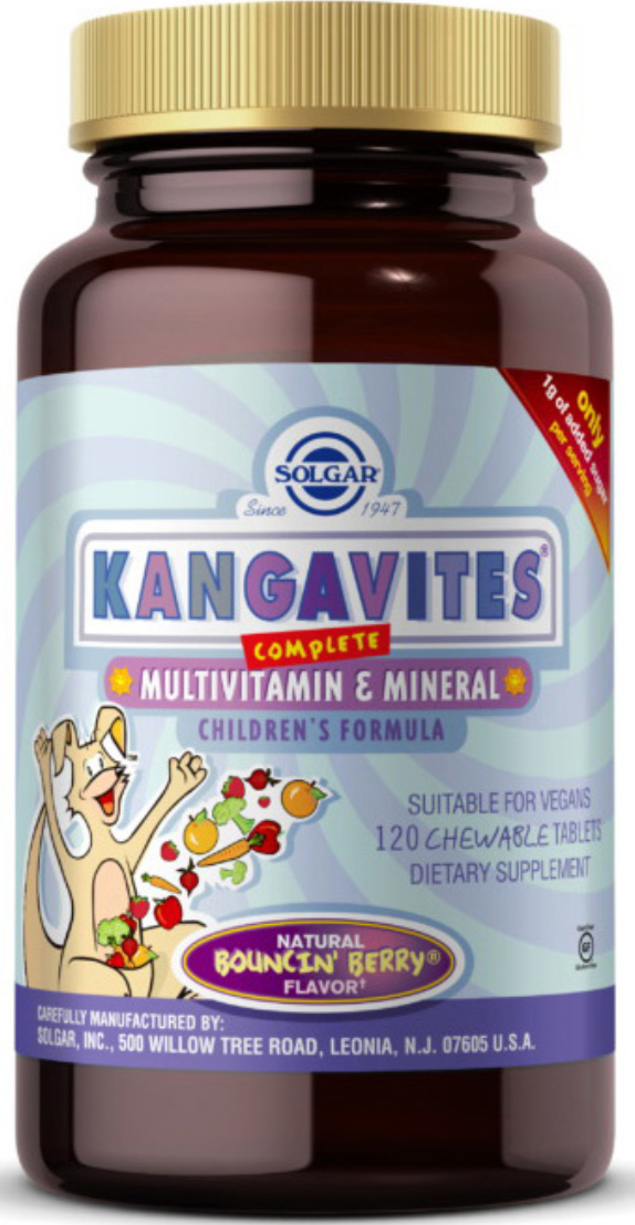 Дитячі вітаміни і мінерали Солгар Solgar Kangavites 120 жувх таб ягоди
