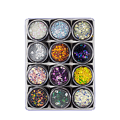 Декор для нігтів мерехтливі кристали 12 кольорів GC-20