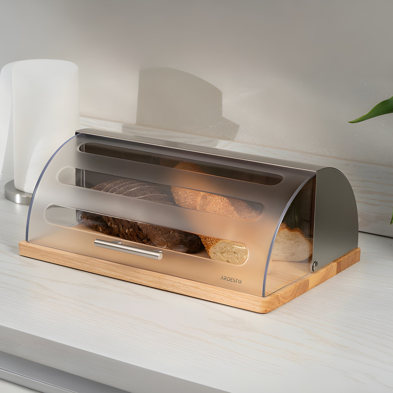 Дерев'яна хлібниця з напівпрозорою відкидною кришкою ARDESTO Gemini AR0914GB