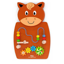 Бізіборд Viga Toys Конячка з лабіринтом (50678FSC)