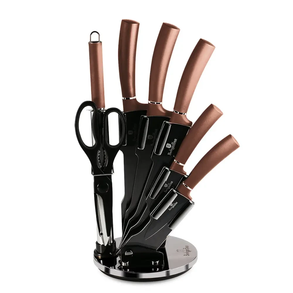 Набір ножів на підставці 8 предметів Berlinger Haus Metallic Line Rose Gold Edition BH-2561