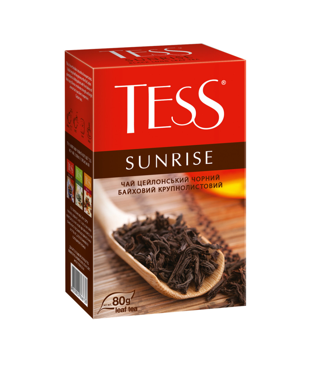 Чай чорний листовий TESS Sunrise black tea 80 г (Тесс), фото 1