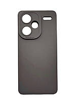 Силіконовий софт тач чохол із мікрофіброю для Xiaomi Redmi Note 13 Pro+ 5g графіт матовий