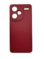 Силіконовий софт тач чохол із мікрофіброю для Xiaomi Redmi Note 13 Pro+ 5g бордовий матовий