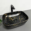 Умивальник (раковина) VBI RAVENNA MARBLE BLACK MATT накладний, фото 4