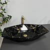 Умивальник (раковина) VBI VENEZIA MARBLE BLACK GLOSSY накладний, фото 4