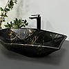Умивальник (раковина) VBI VENEZIA MARBLE BLACK MATT накладний, фото 5