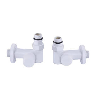 Комплект кранів SD Forte 1/2" НР для сушарки для рушників кутовий білий SF395W15HEW