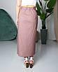 Жіноча спідниця на запах Нілу беж, лляна однотонна спідниця, фото 8