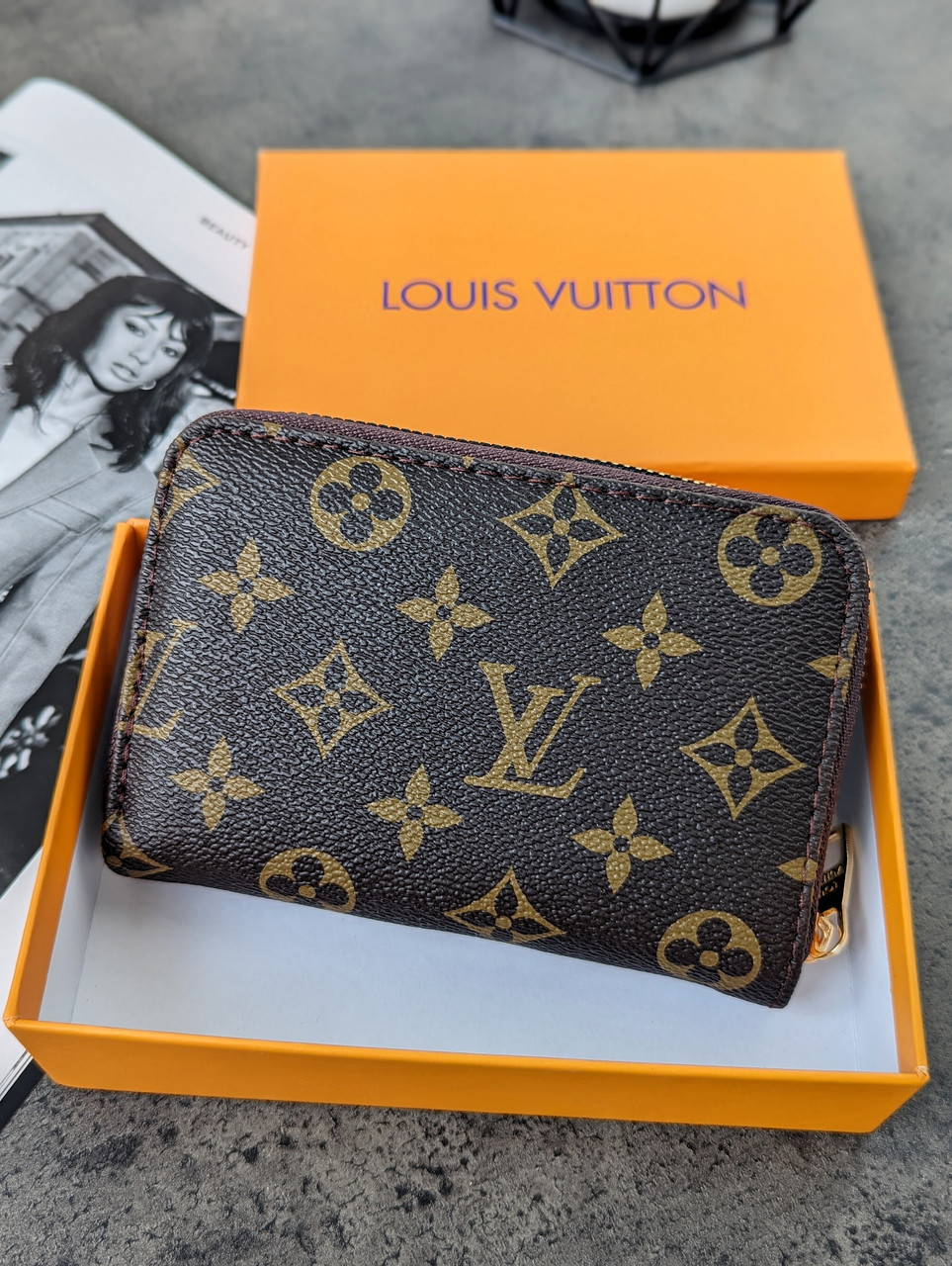 Жіночий гаманець міні Louis Vuitton коричневий Луї Віттон