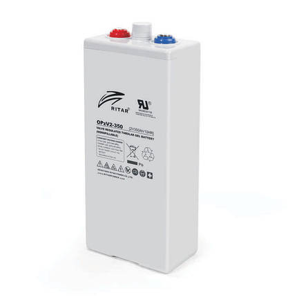Акумуляторна батарея RITAR OPzV 2-350, Gray Case, 2V 350.0Ah (1200 С) (206 х 124 х 470(505)) 27 кг Q1/36, фото 1