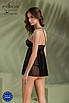Пеньюар Passion KERRIA CHEMISE black, XXL/XXXL, мереживний верх, трусики в комплекті, фото 7
