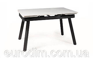 Стіл JOHN 120(180)*85 білий/чорний каркас, фото 3