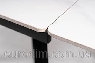 Стіл JOHN 120(180)*85 білий/чорний каркас, фото 5