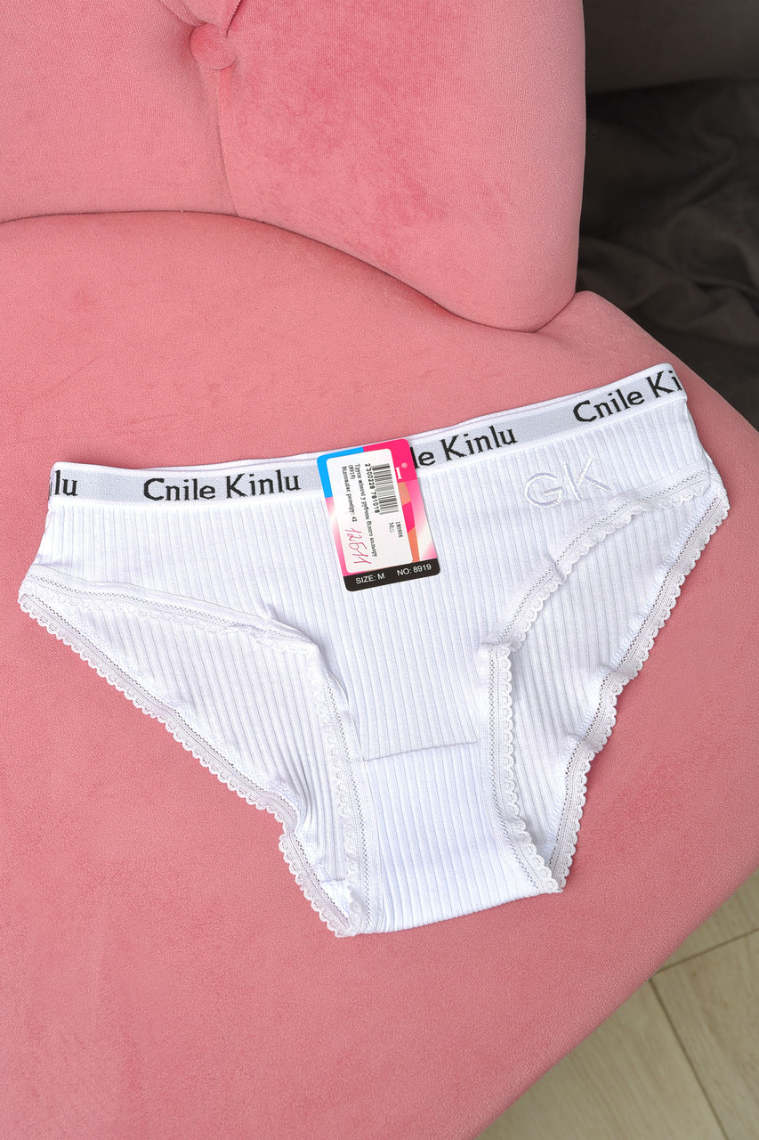 Труси жіночі у рубчик бiлого кольору р.M 180906S, фото 1