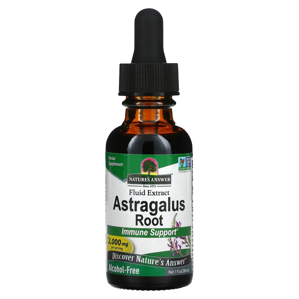 Екстракт астрагала без спирту, 2000 мг, Astragalus Root, Nature's Answer, 30 мл