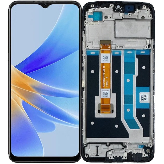 Дисплей OPPO A17 (CPH2477)/A17K (CPH2471)/A57 4G (CPH2387)/A57 5G (PFTM20) у зібраному з сенсором та рамкою black