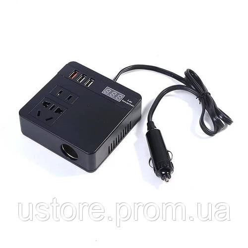 Инвертор автомобильный в прикуриватель преобразователь напряжения с 12 ...