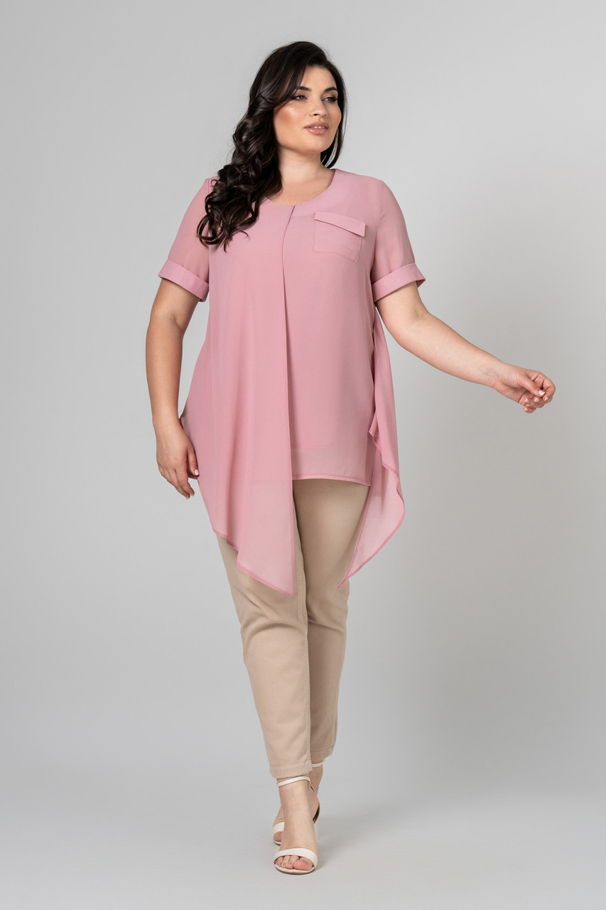 Жіноча туніка літня Дафна шифонова батал великих розмірів 50-60 різні кольори, фото 1