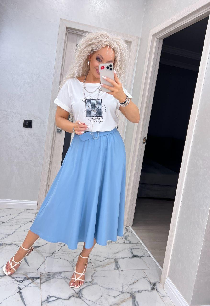 Спідниця міді з поясом, фото 1