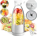Акумуляторний блендер-пляшка для смузі Mini Juicer 380 мл, фото 4