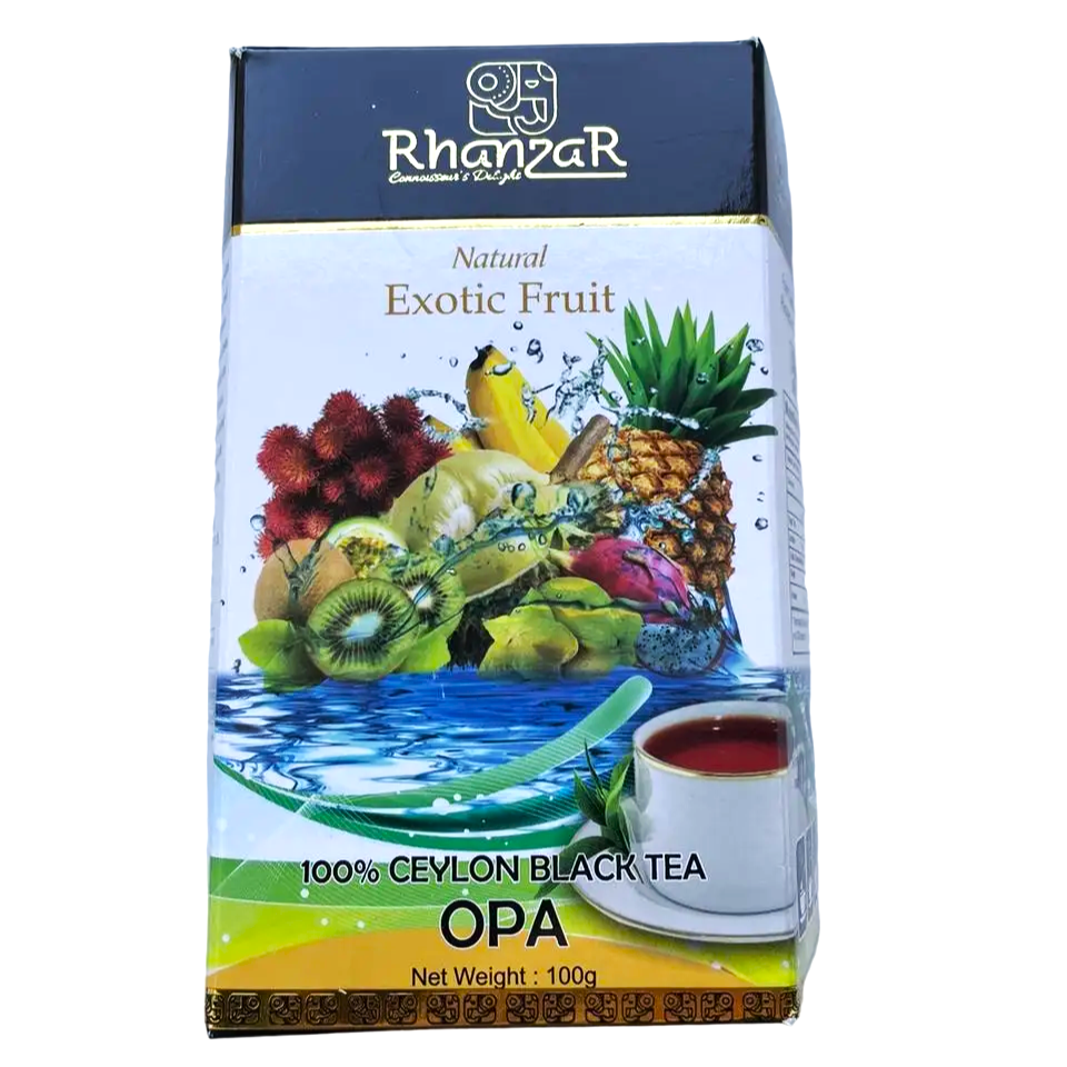 Чорний чай великий лист Rhanzar з екзотичними фруктами 100 грамів