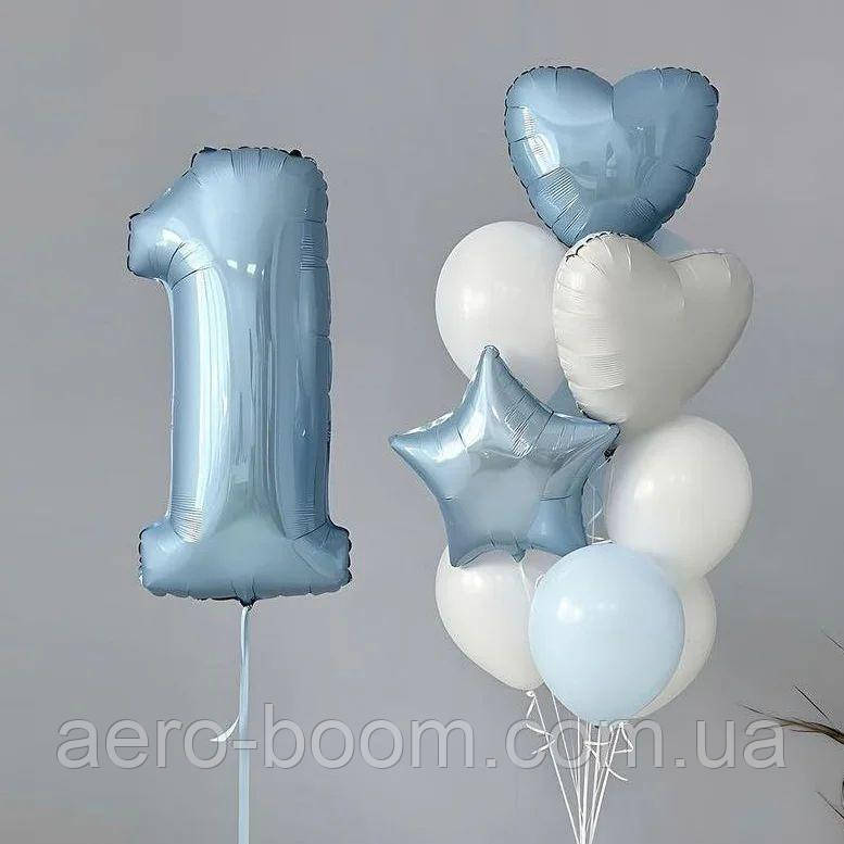 Композиція з повітряних куль для хлопчика на рік, фото 1