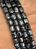 Бусины стекло цилиндр 7,5*8,5 мм    цена указана за 15  штук,/цвет графит