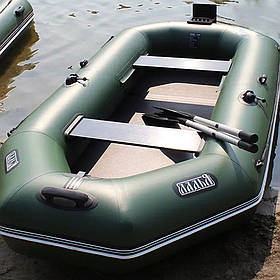 Надувний човен для риболовлі двомісний Тура ЛТ-270ЕВТБ зі слань-книжкою. Човен для 2 осіб до 260 кг вантаж.