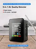 Датчик вуглекислого газу CO2 TVOC HCHO аналізатор якості повітря з датчиком температури та вологості, фото 3