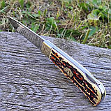 Ніж складний Finland, 19см, 440, back lock, латунь\пластик, чохол нейлон, фото 3