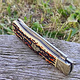 Ніж складний Finland, 19см, 440, back lock, латунь\пластик, чохол нейлон, фото 2