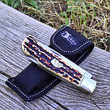 Ніж складний Finland, 19см, 440, back lock, латунь\пластик, чохол нейлон, фото 4