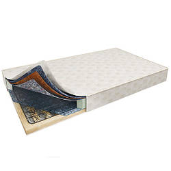 Пружинний двоспальний каркасний матрац 160х200 см з ламелями та кокосом Екос Аякс сервіс