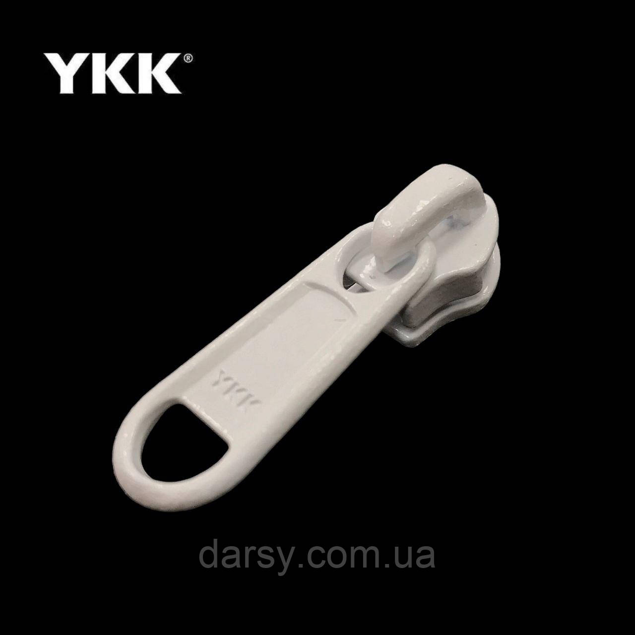 Бігунок 8 RC DFL E на спіральну блискавку колір 501 (білий), фото 1