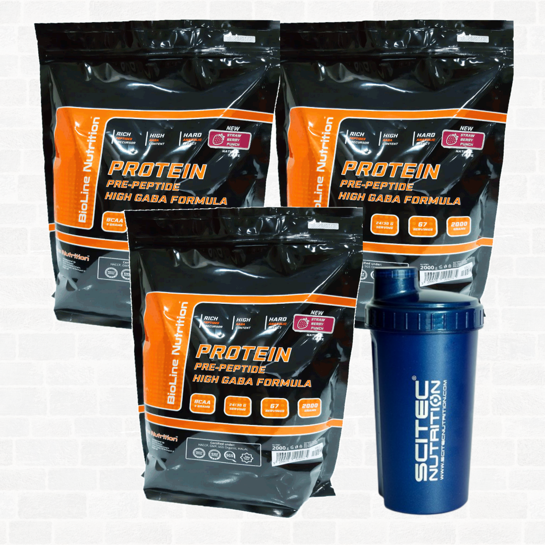 6 кг  protein (Протеїн)  high Gaba formula Персик, Germany + Шейкер в Подарунок