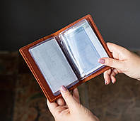 Шкіряна обкладинка для водійських документів прав, посвідчень  старого і нового зразка коричнева