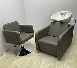 Комплект перукарських меблів Ванесса сіра обивка