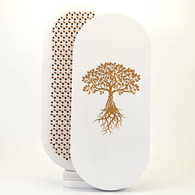 Динамічна дошка садху з мідними цвяхами крок 10 мм з гравіювання "Дерево Життя", Біла овальна для йоги